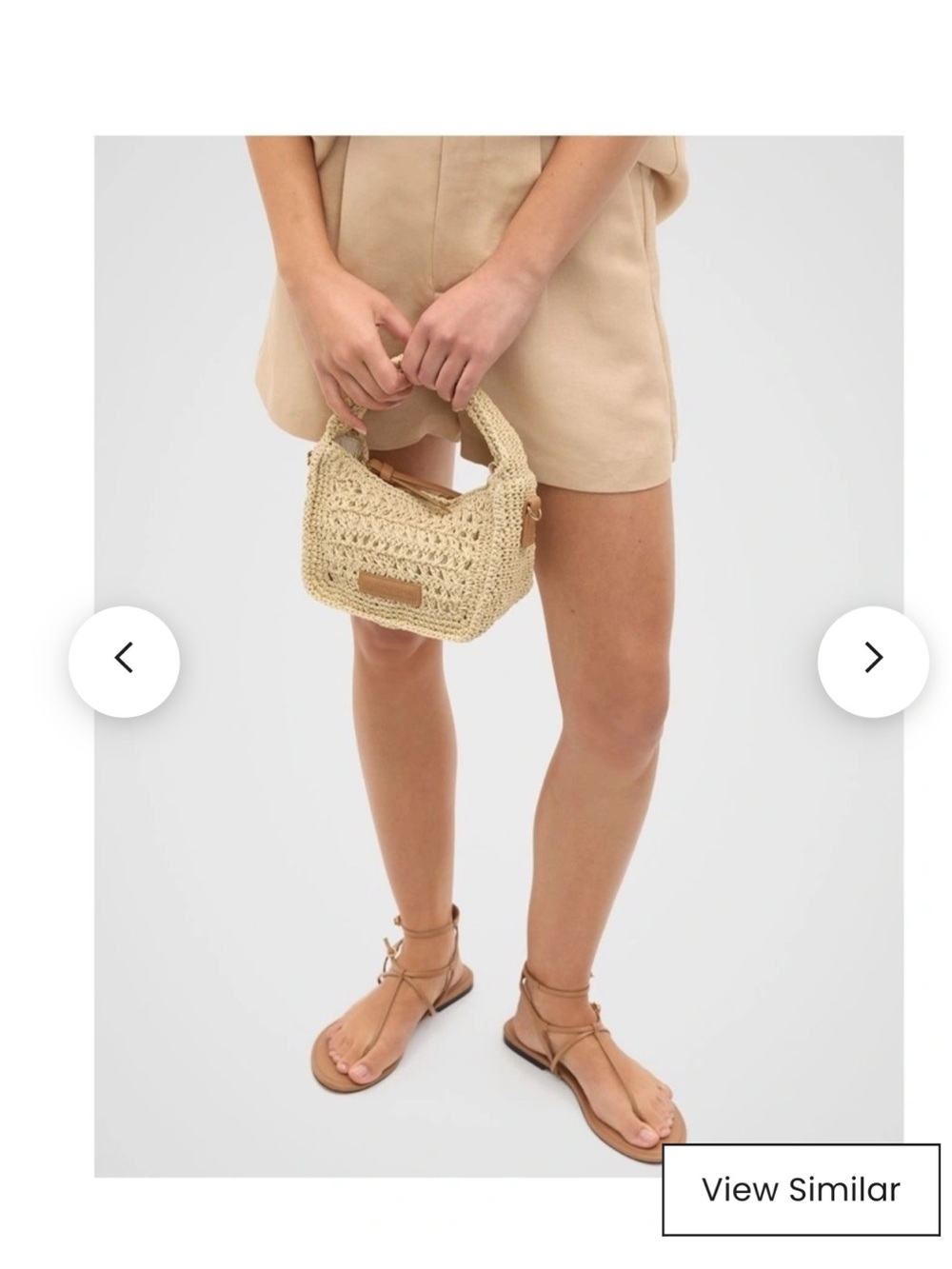 Handwoven Crochet Crossbody Bag in Beige